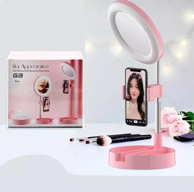 Aro Led espejo y Soporte de Celular