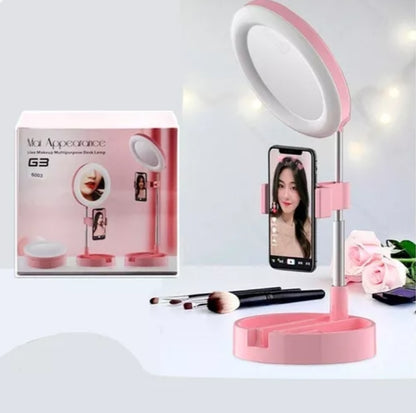 Aro Led  espejo y Soporte de Celular